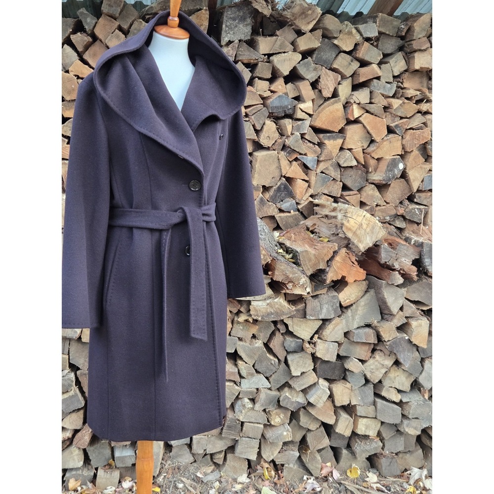 Vintage Cinzia Rocca 100% Wool Coat Large Shawl Collar Women's 8 Made In Italy